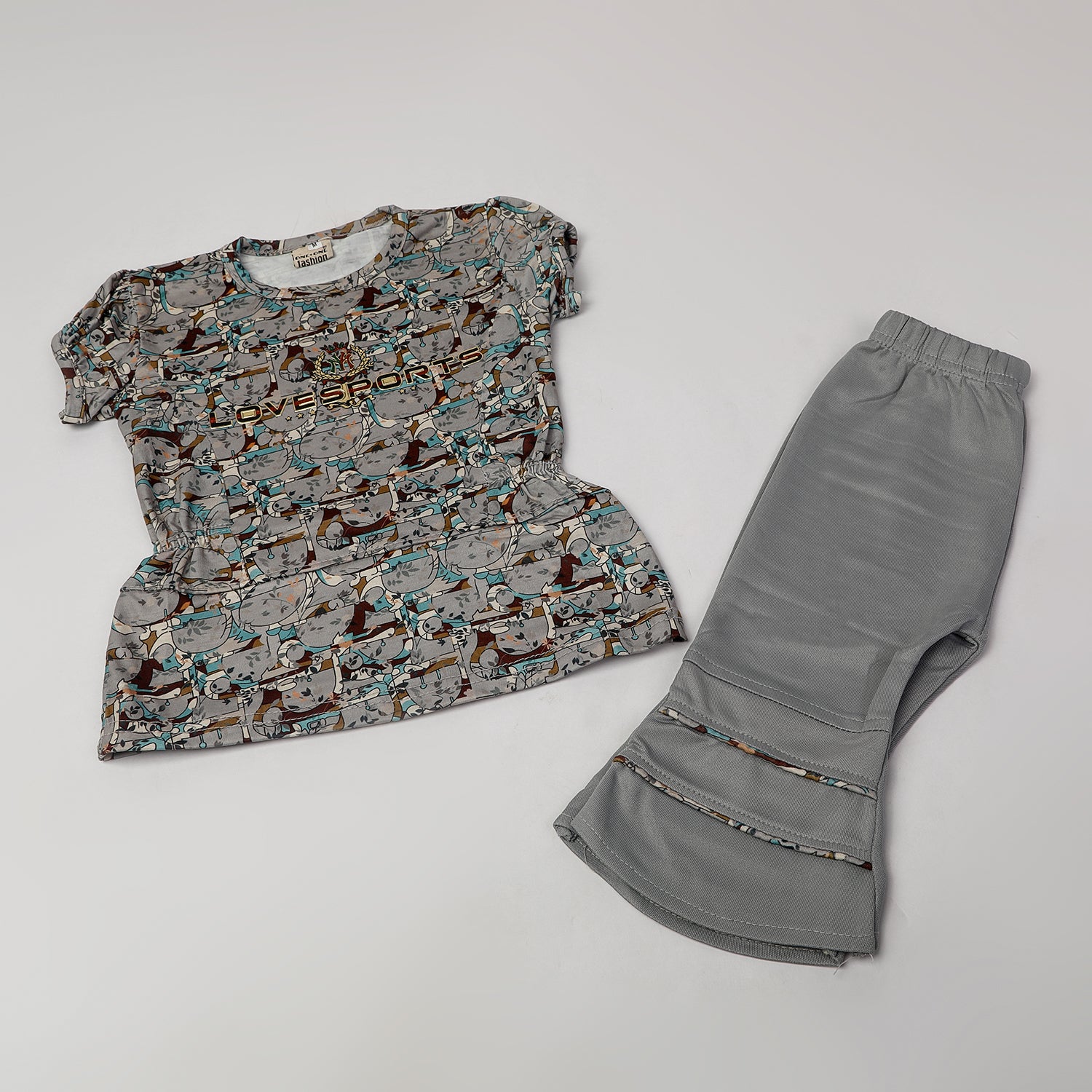 Girls Tight Half Sleeves Suit - Grey, Girls Suits, Chase Value, Chase Value