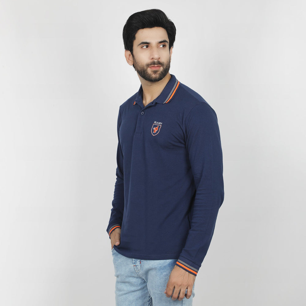 Eminent Men's Full Sleeves Polo T-Shirt - Navy Blue, Men's T-Shirts & Polos, Eminent, Chase Value