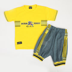 Boys Half Sleeves Suit - Yellow, Boys Sets & Suits, Chase Value, Chase Value