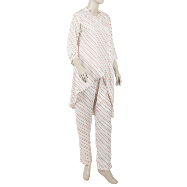 Women's Stripe Western Co-Ord Set - Pink