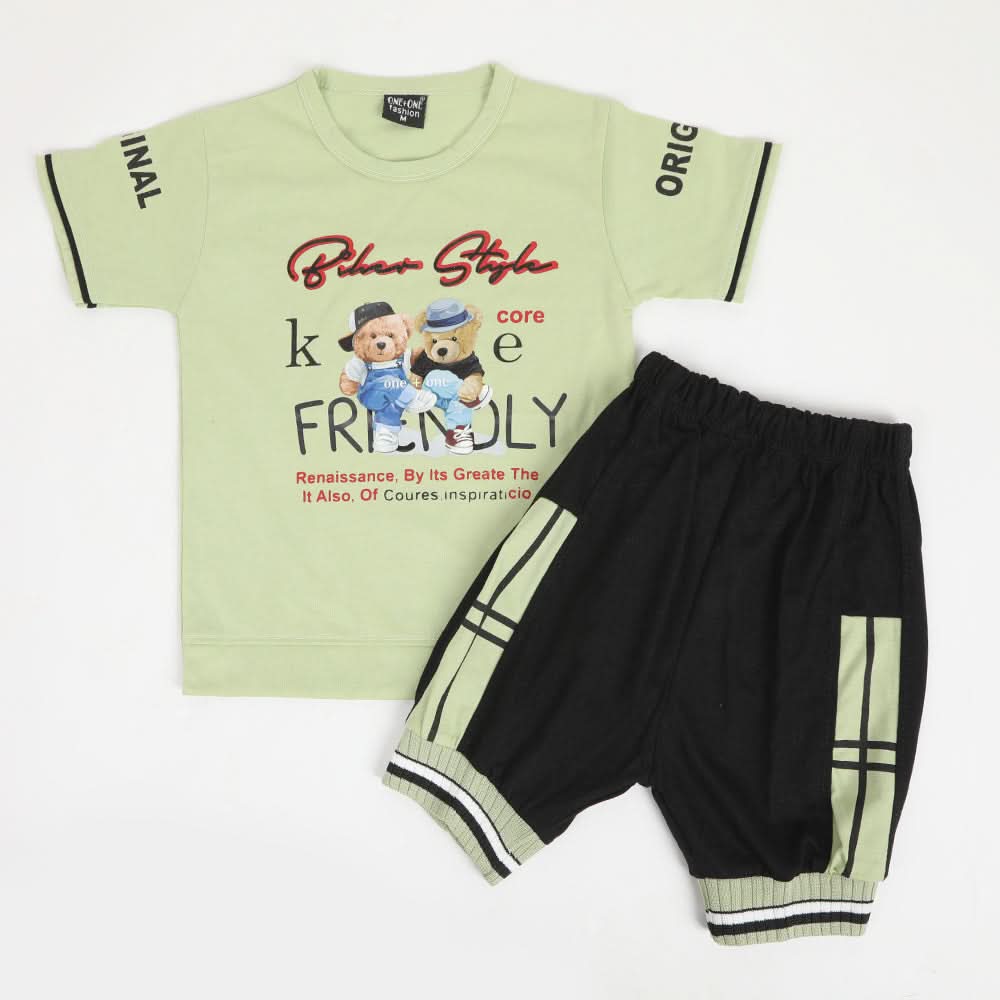 Boys Half Sleeves Suit - Light Green, Boys Sets & Suits, Chase Value, Chase Value