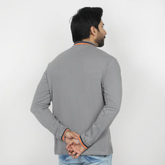 Eminent Men's Full Sleeves Polo T-Shirt - Ash Grey