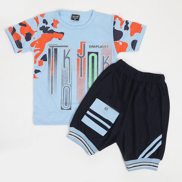 Boys Half Sleeves Suit - Light Blue, Boys Sets & Suits, Chase Value, Chase Value
