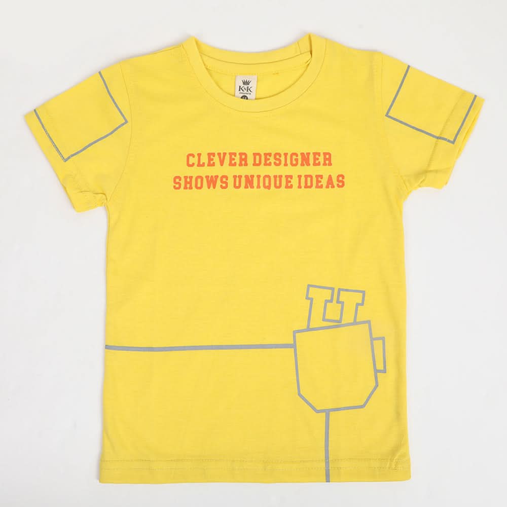 Boys Half Sleeves T-Shirt - Yellow, Boys T-Shirts, Chase Value, Chase Value