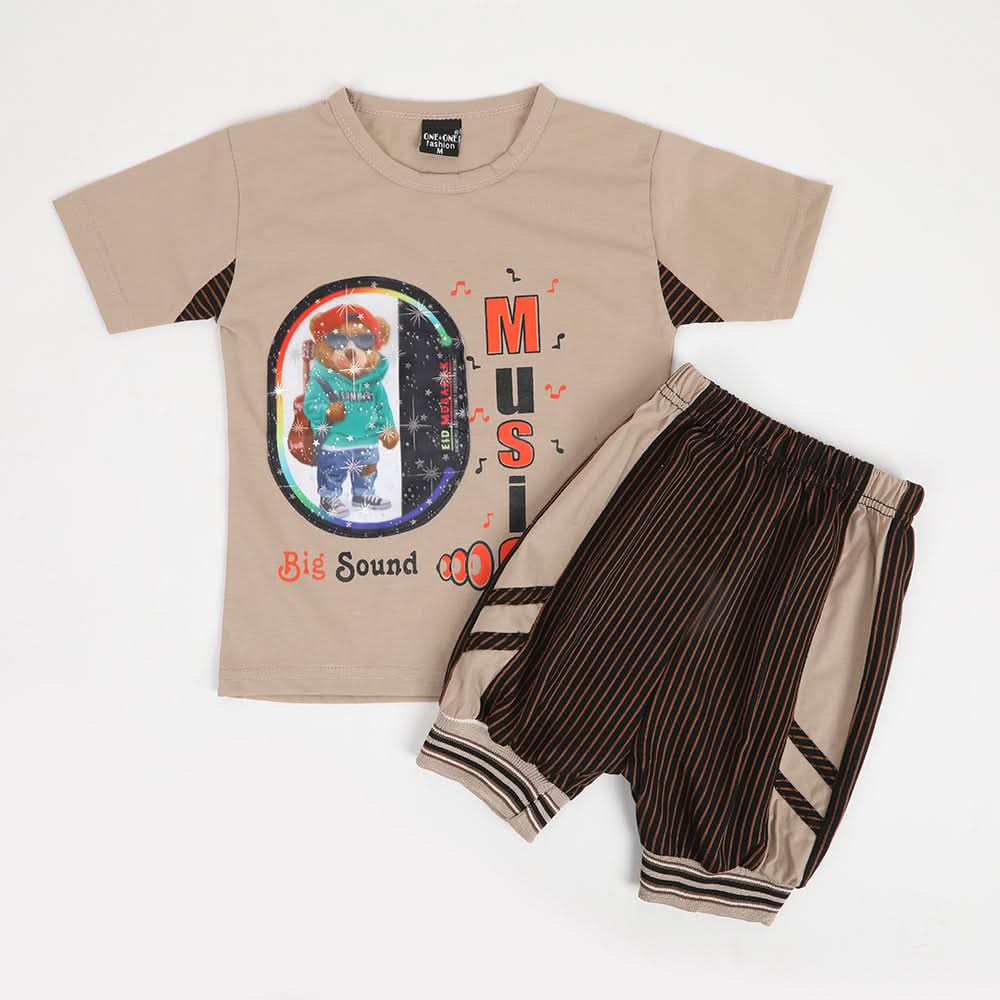 Boys Half Sleeves Suit - Beige, Boys Sets & Suits, Chase Value, Chase Value