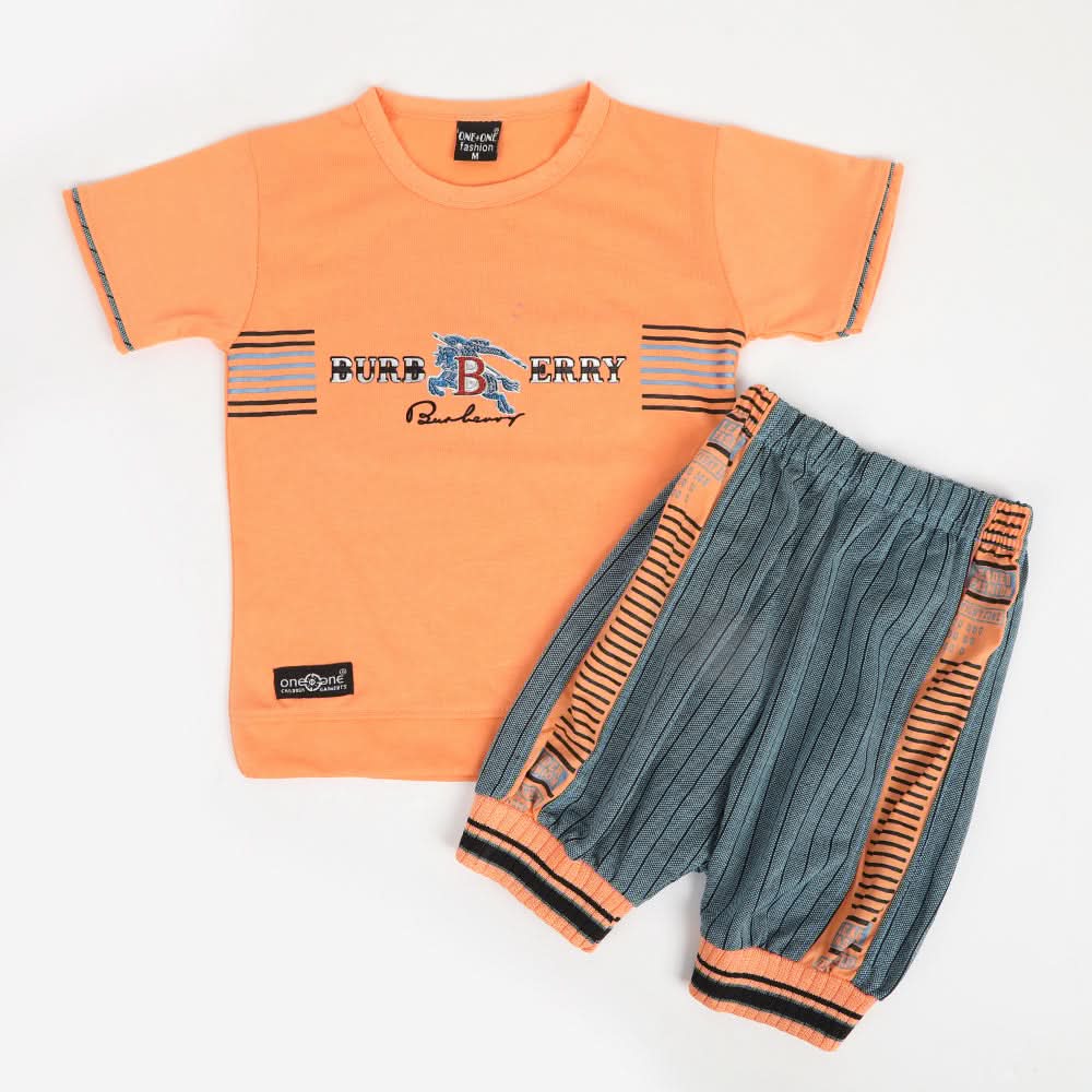Boys Half Sleeves Suit - Peach, Boys Sets & Suits, Chase Value, Chase Value