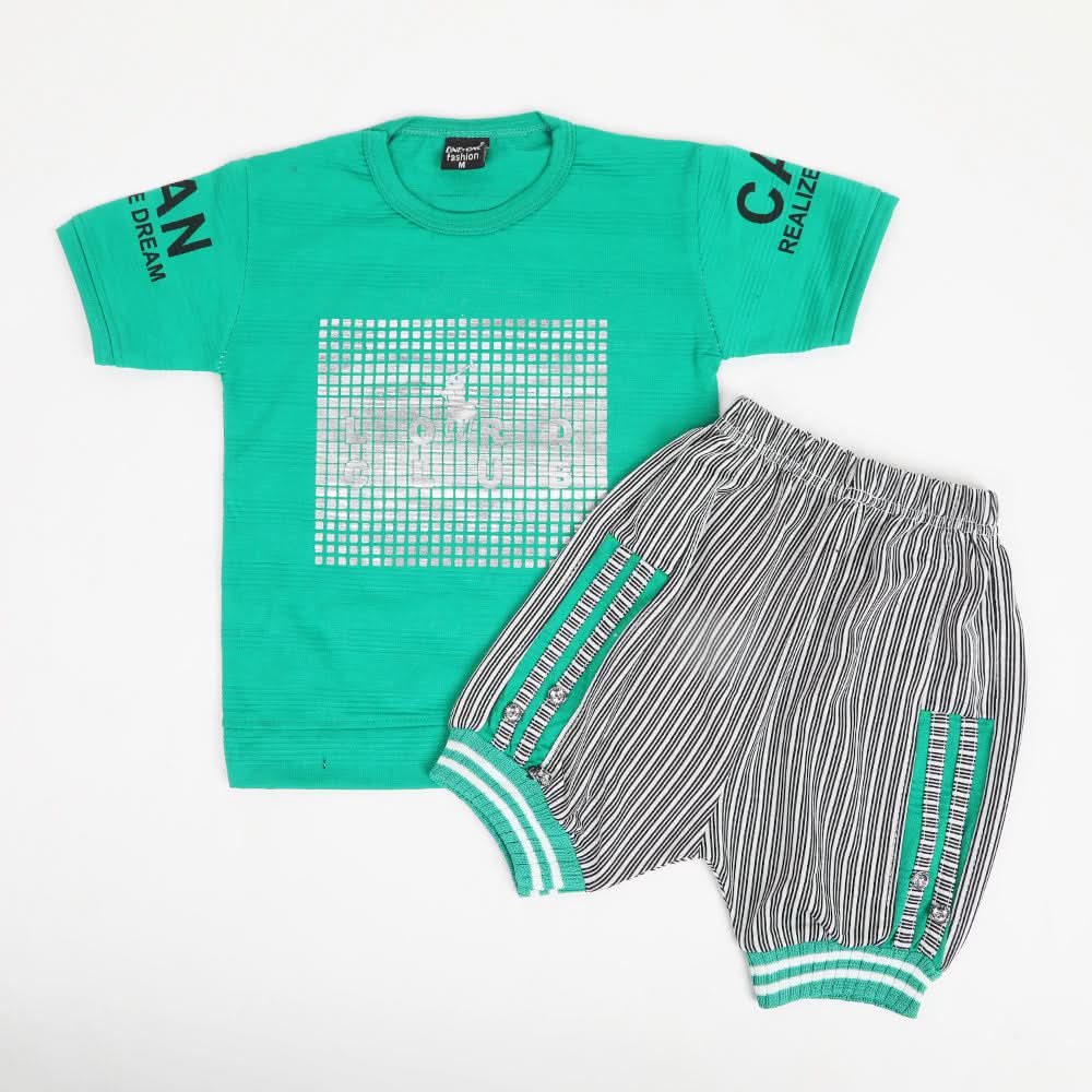 Boys Half Sleeves Suit - Flag Green, Boys Sets & Suits, Chase Value, Chase Value