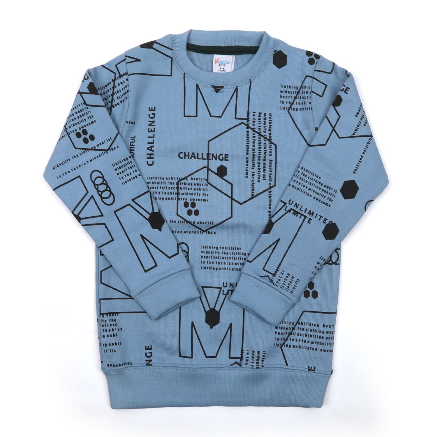 Boys Full Sleeves SweatShirt - Light Blue, Boys Hoodies & Sweat Shirts, Chase Value, Chase Value