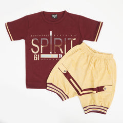 Boys Half Sleeves Suit - Maroon, Boys Sets & Suits, Chase Value, Chase Value