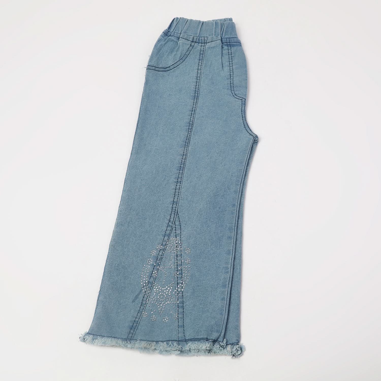 Girl's Denim Pant - Light Blue, Girls Pants & Capri, Chase Value, Chase Value