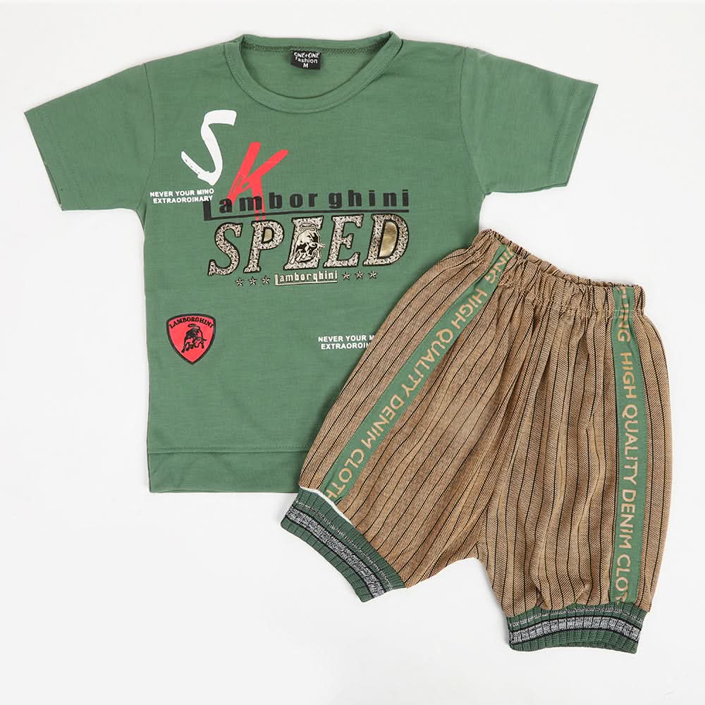 Boys Half Sleeves Suit - Green, Boys Sets & Suits, Chase Value, Chase Value