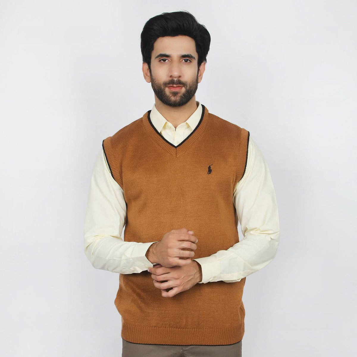 Men's Sleevesless Sweater - Beige, Men's Sweater & Sweat Shirts, Chase Value, Chase Value