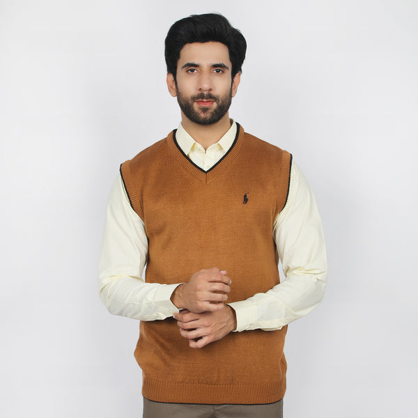 Men's Sleevesless Sweater - Beige