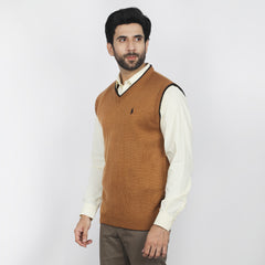 Men's Sleevesless Sweater - Beige