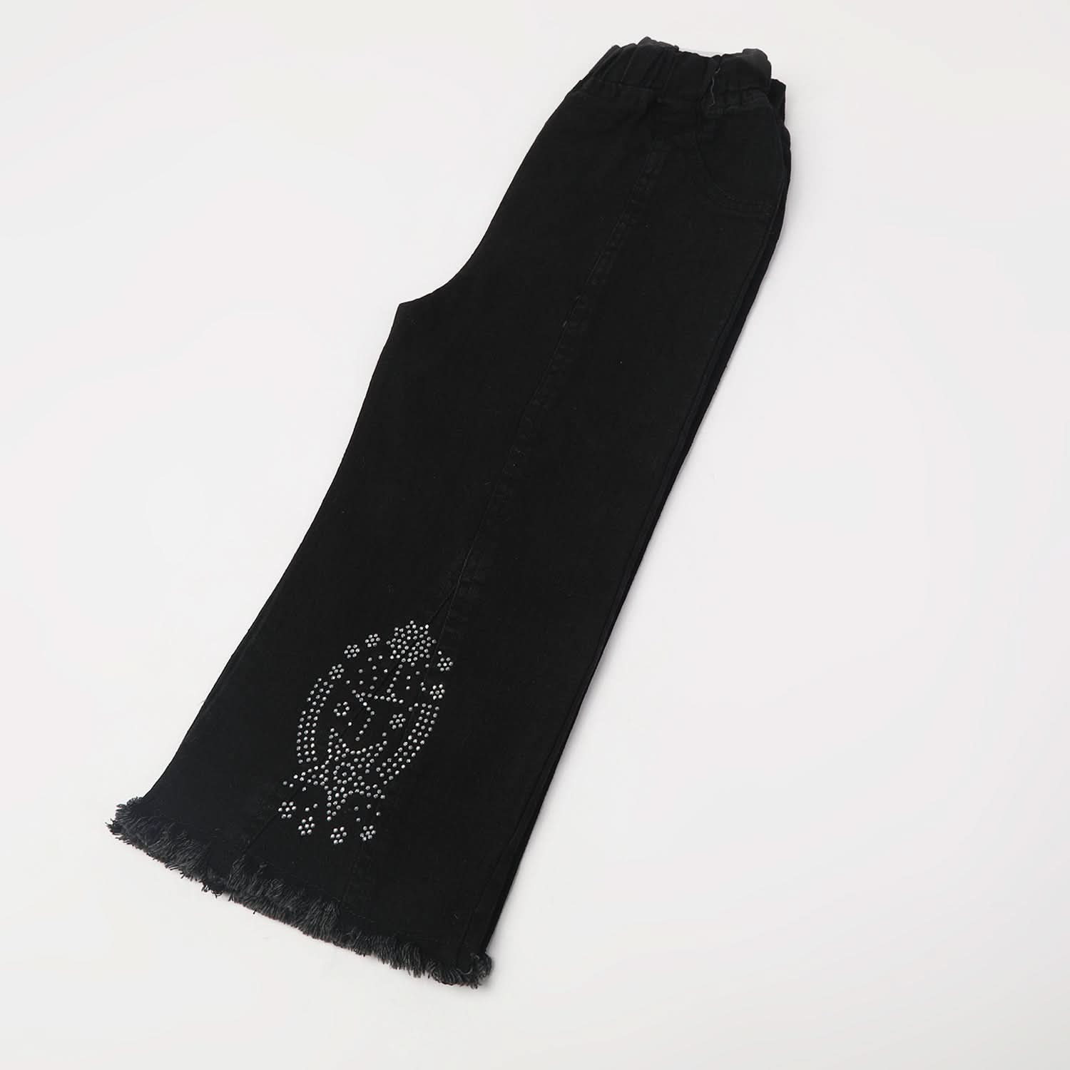Girl's Denim Pant - Black, Girls Pants & Capri, Chase Value, Chase Value