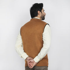 Men's Sleevesless Sweater - Beige