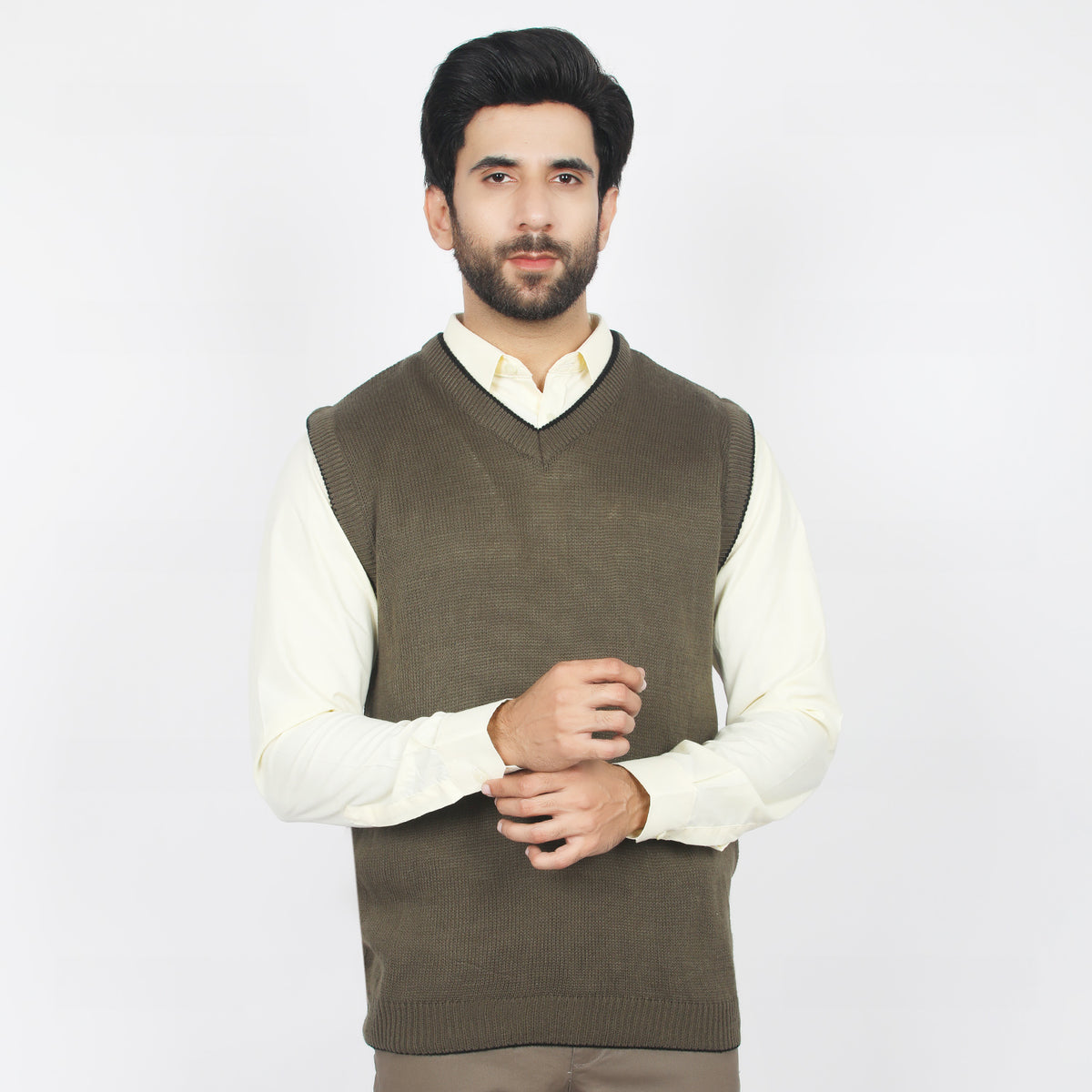 Men's Sleeveless Sweater - Olive, Men's Sweater & Sweat Shirts, Chase Value, Chase Value
