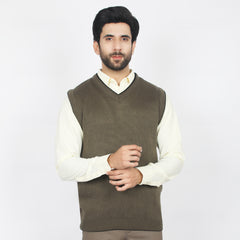 Men's Sleeveless Sweater - Olive