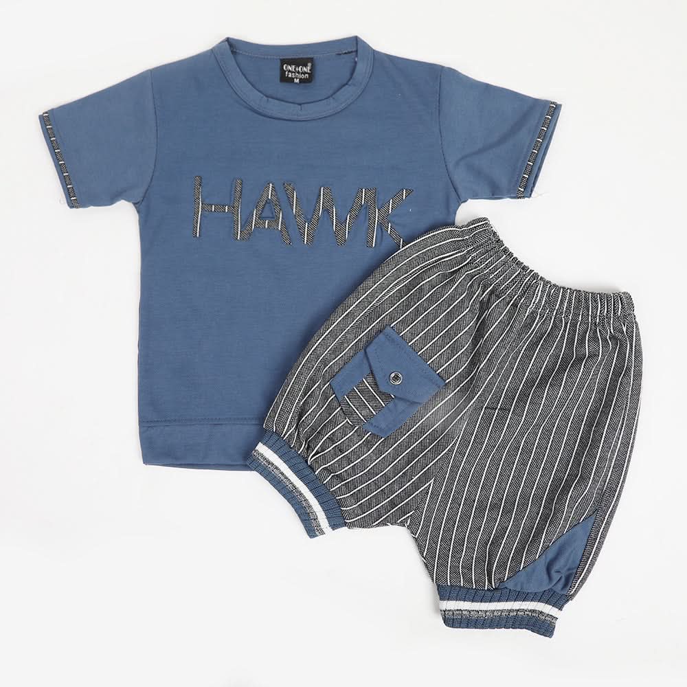 Boys Half Sleeves Suit - Steel Blue, Boys Sets & Suits, Chase Value, Chase Value