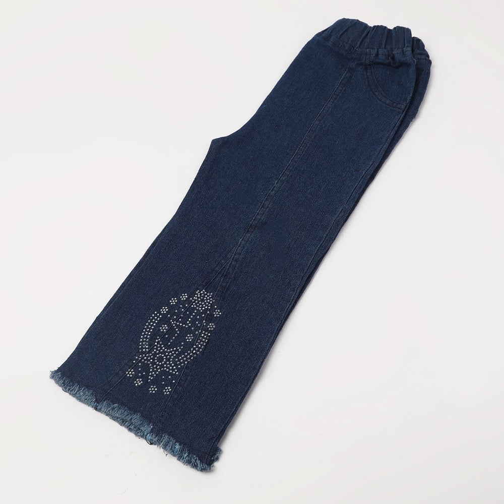 Girl's Denim Pant - Blue, Girls Pants & Capri, Chase Value, Chase Value