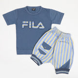 Boys Half Sleeves Suit - Steel Blue, Boys Sets & Suits, Chase Value, Chase Value