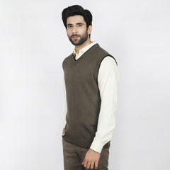 Men's Sleeveless Sweater - Olive