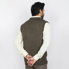 Men's Sleeveless Sweater - Olive