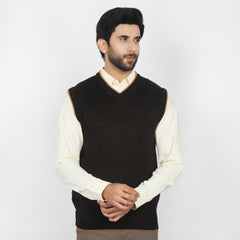 Men's Sleevesless Sweater - Brown