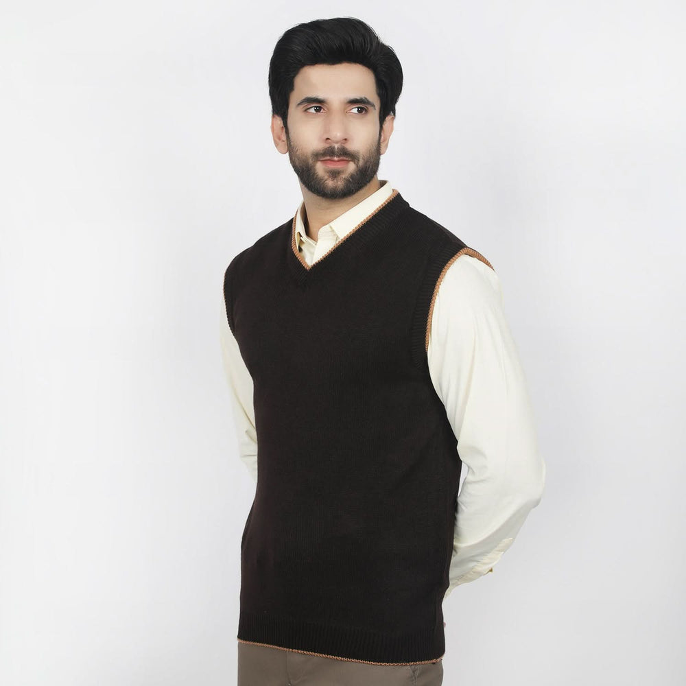 Men's Sleevesless Sweater - Brown, Men's Sweater & Sweat Shirts, Chase Value, Chase Value