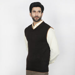 Men's Sleevesless Sweater - Brown