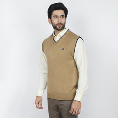 Men's Sleeveless Sweater - Camel