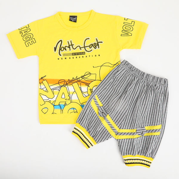 Boys Half Sleeves Suit - Yellow, Boys Sets & Suits, Chase Value, Chase Value