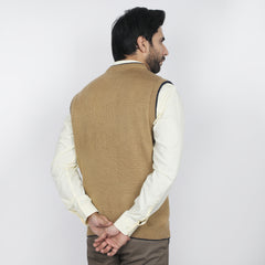 Men's Sleeveless Sweater - Camel