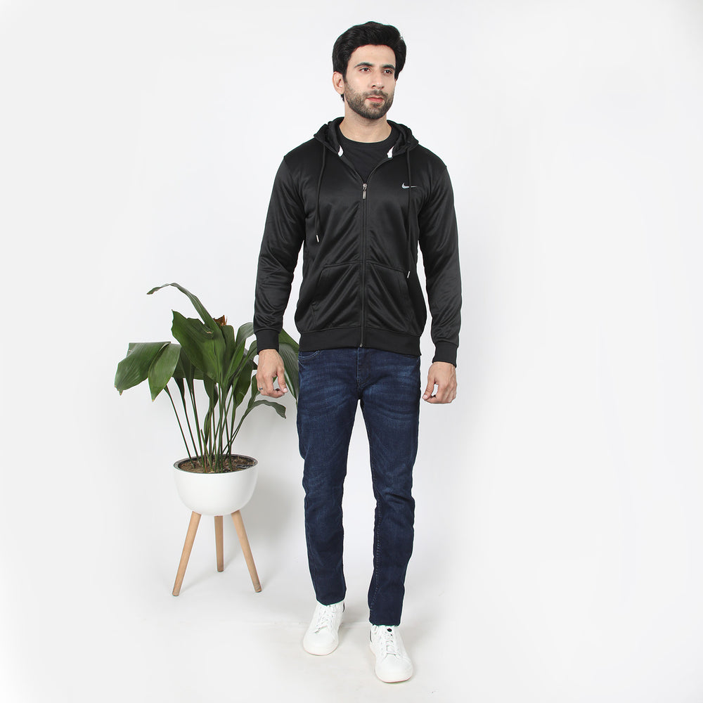 Men's Full Sleeves Zipper Hoodie - Black, Men's Jackets & Hoodies, Chase Value, Chase Value