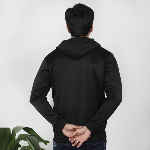 Men's Full Sleeves Zipper Hoodie - Black