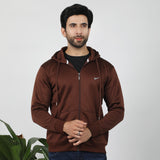 Men's Full Sleeves Zipper Hoodie - Coffee, Men's Jackets & Hoodies, Chase Value, Chase Value