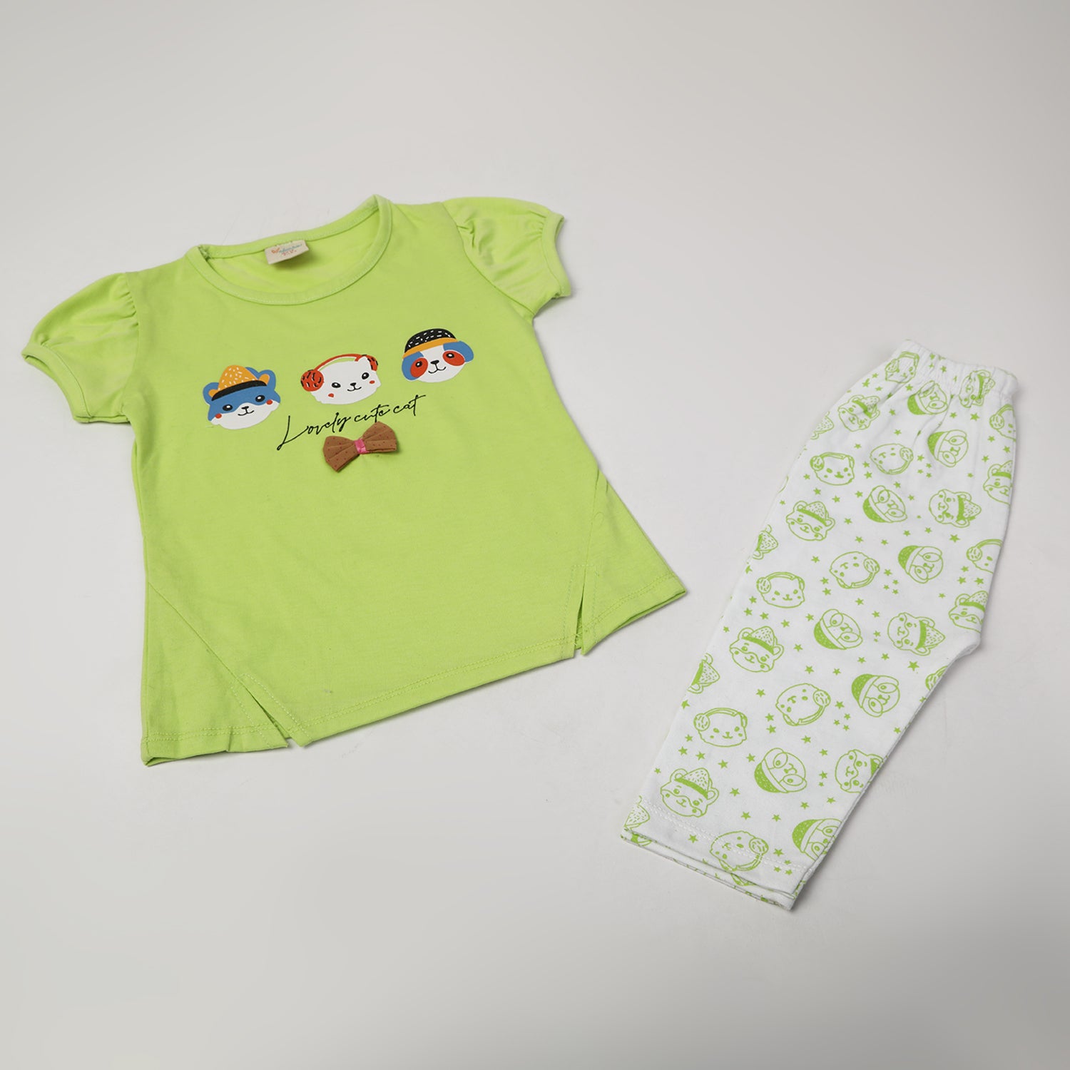 Girl's Half Sleeves Suit - Light Green, Girls Suits, Chase Value, Chase Value