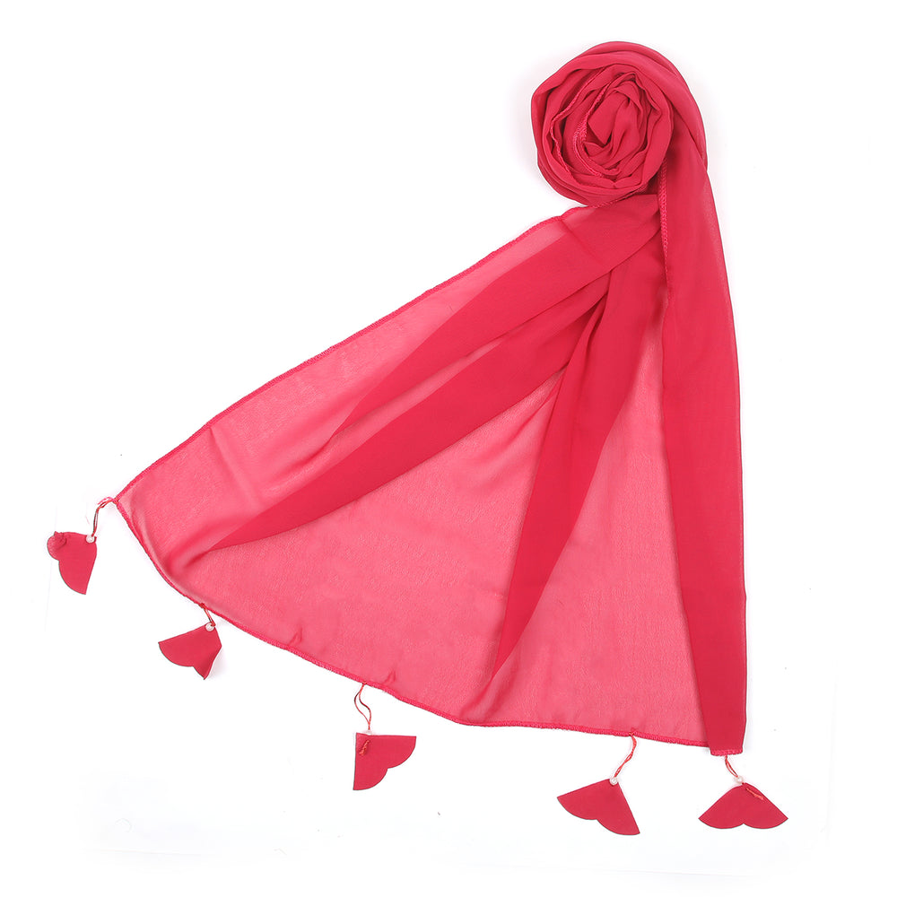 Women's Plain Georgette Stole - Pink, Women Shawls & Scarves, Chase Value, Chase Value