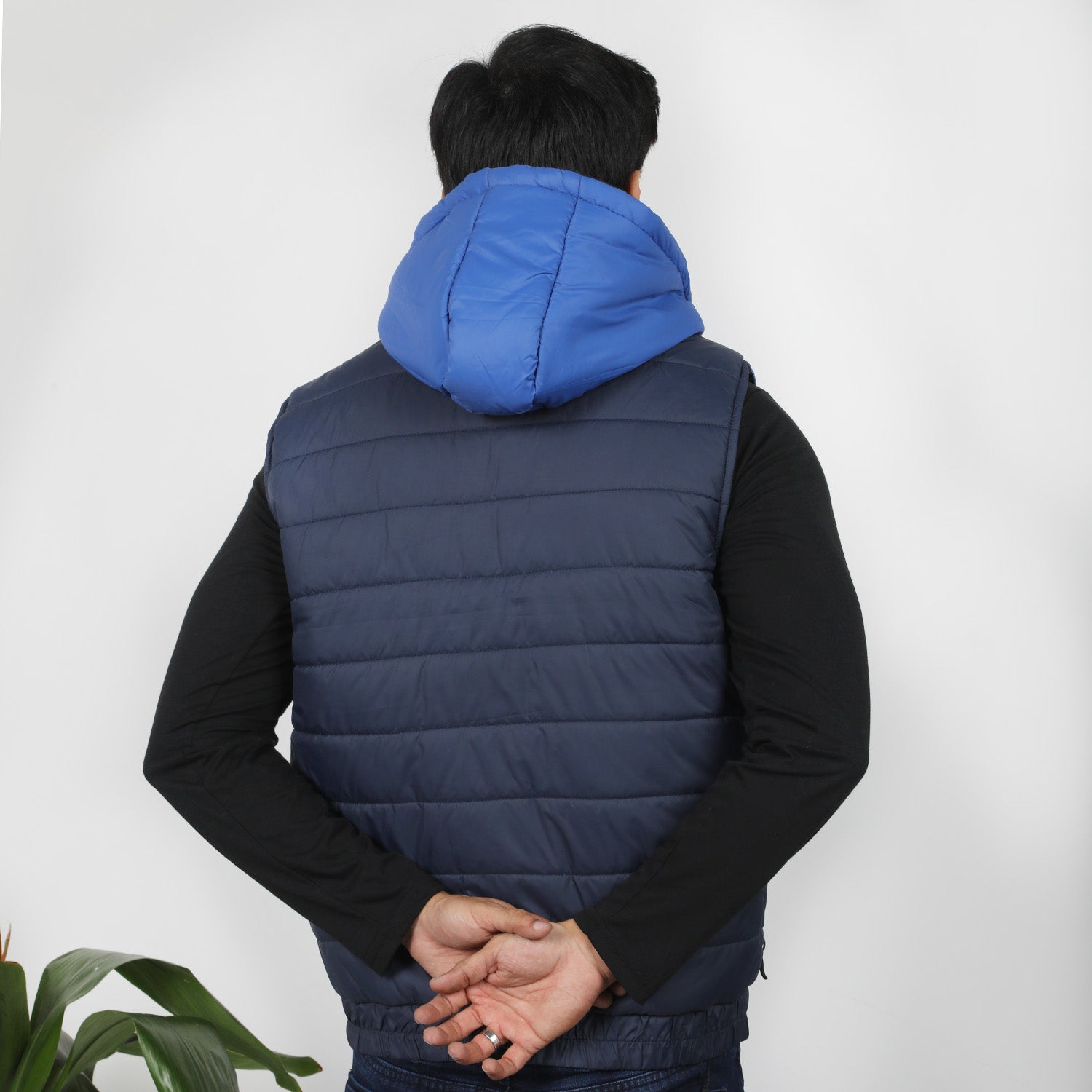 Men's Puffer Jacket - Blue & Navy Blue, Men's Jackets & Hoodies, Chase Value, Chase Value