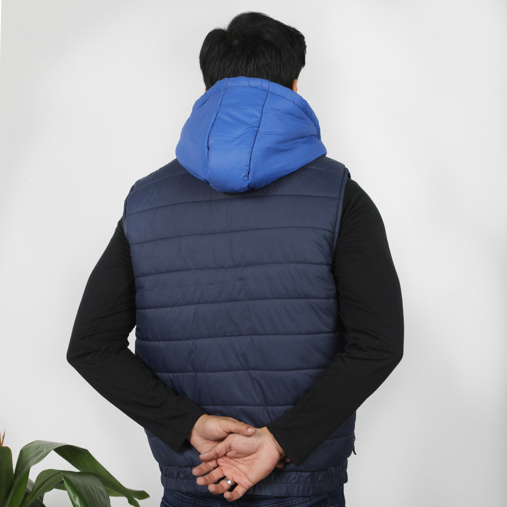 Men's Puffer Jacket - Blue & Navy Blue, Men's Jackets & Hoodies, Chase Value, Chase Value