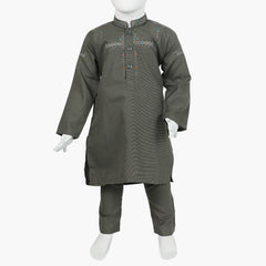 Boys Shalwar Suit - Olive Green
