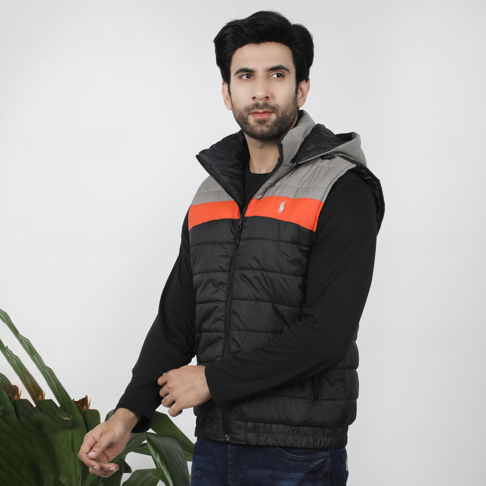 Men's Puffer Jacket - Grey & Black, Men's Jackets & Hoodies, Chase Value, Chase Value