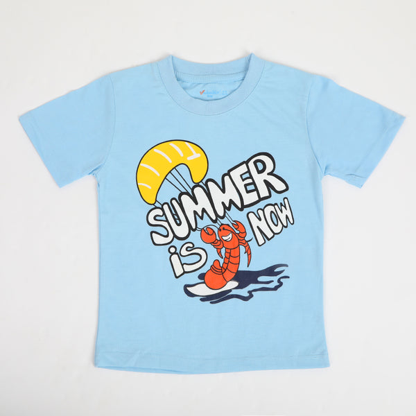 Boys Half Sleeves T-Shirt - Light Blue, Boys T-Shirts, Chase Value, Chase Value