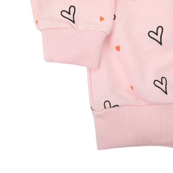 Newborn Girls Full Sleeves T-Shirt - Baby Pink