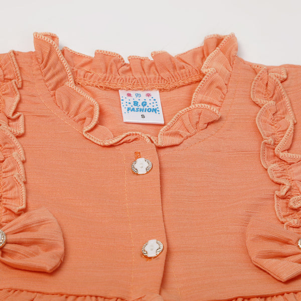 Girls Half Sleeves Suits - Peach