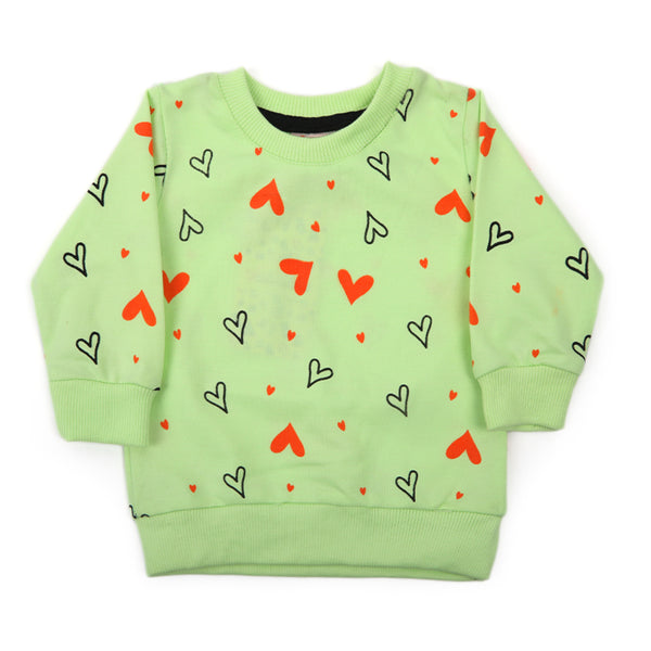 Newborn Girls Full Sleeves T-Shirt - Light Green