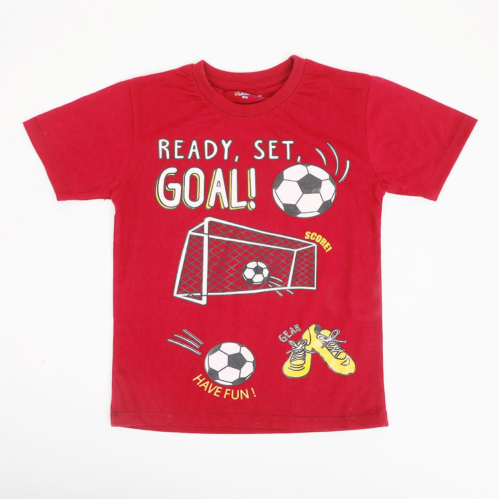 Boys Half Sleeves T-Shirt - Maroon, Boys T-Shirts, Chase Value, Chase Value