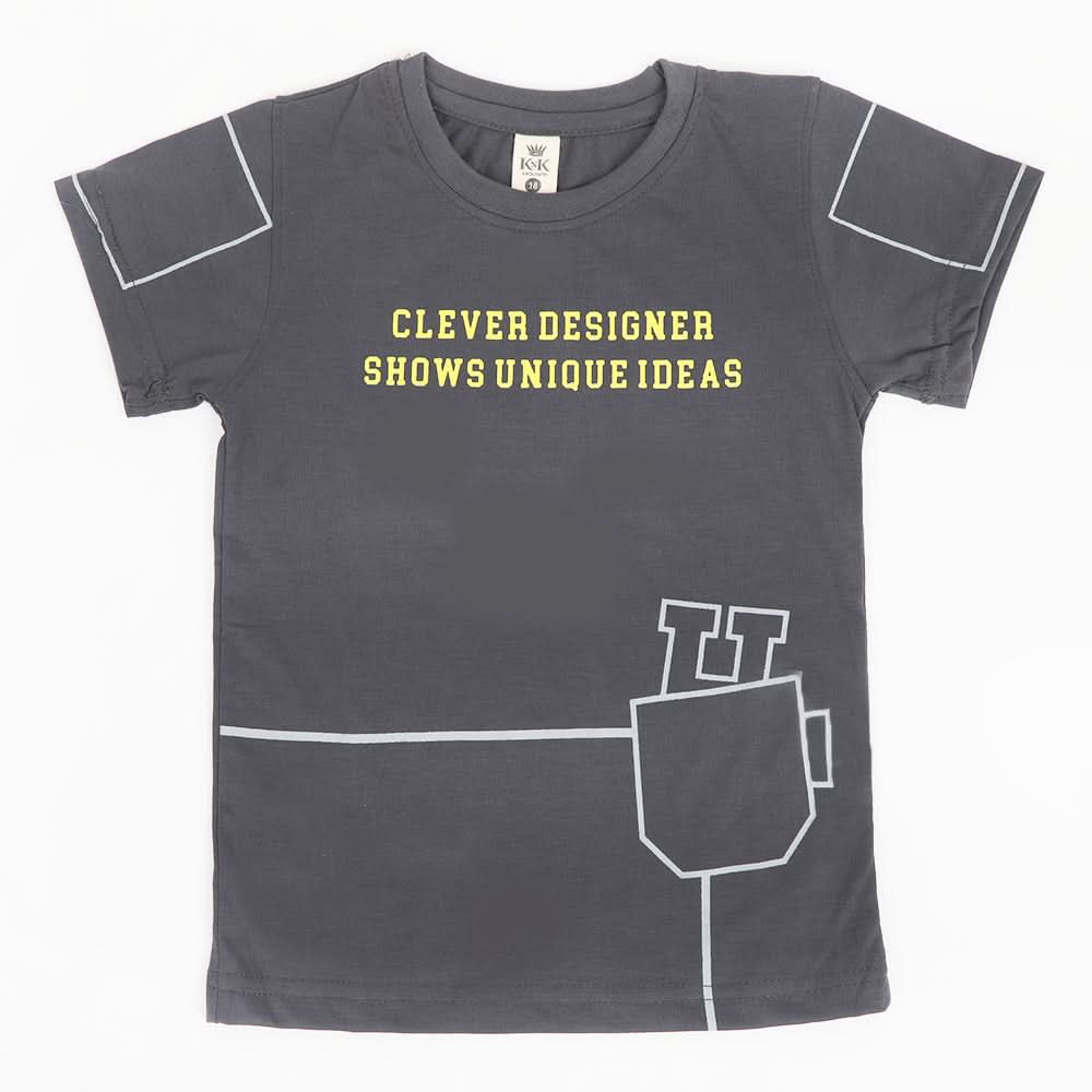 Boys Half Sleeves T-Shirt - Grey, Boys T-Shirts, Chase Value, Chase Value