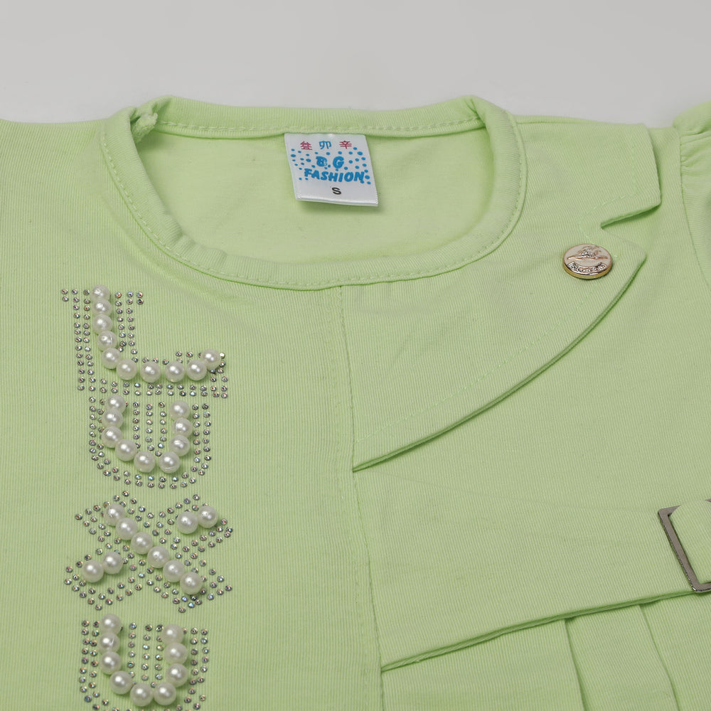 Girls Half Sleeves Suits - Green, Girls Suits, Chase Value, Chase Value