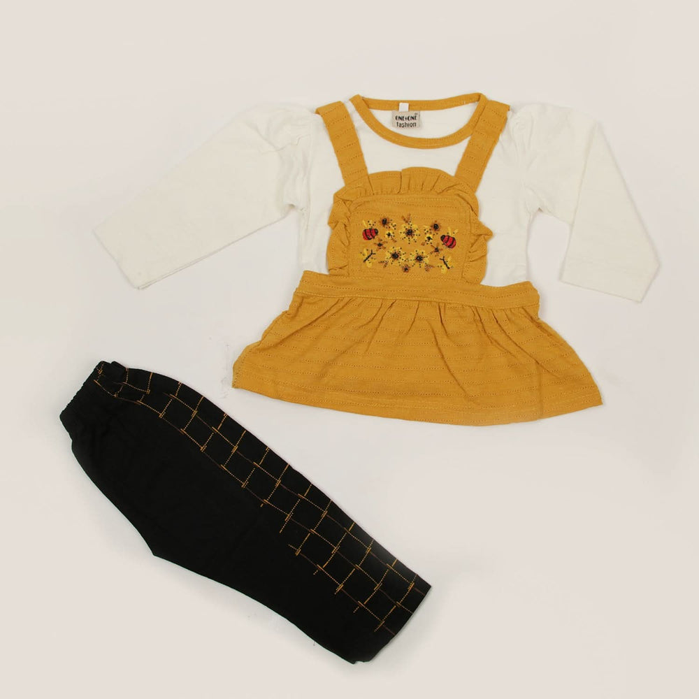 Girls Full Sleeves Tight Suit - Mustard, Girls Suits, Chase Value, Chase Value